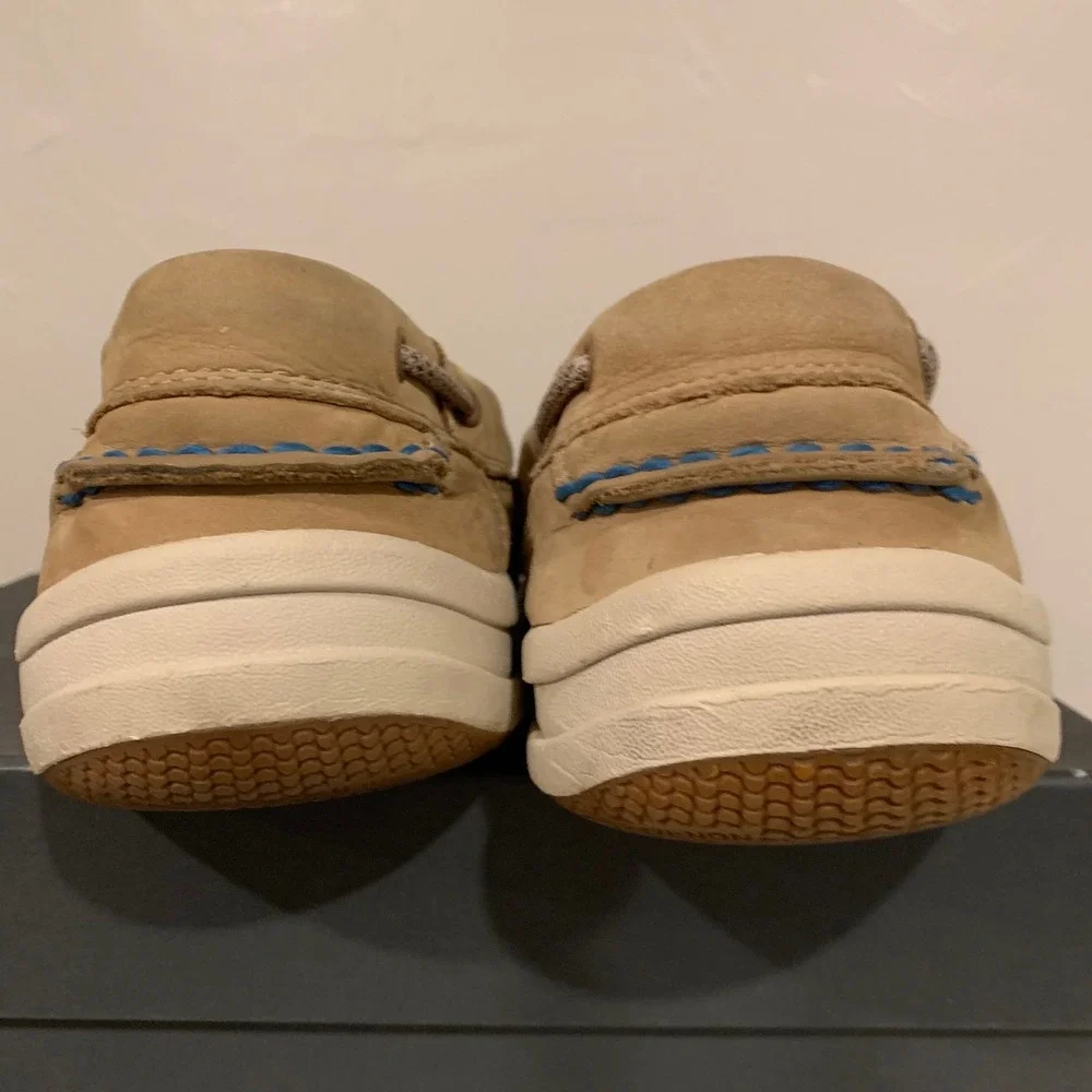 Sperry 7 SEAS Boat Shoes Mens 11.5M Tan Leather Mesh STS14240 Good Condition